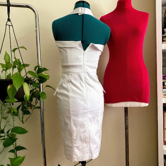 French Connection white halter dress size 2 - Picture 3 of 12